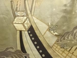 アンティーク　海上戦模様男物長襦袢